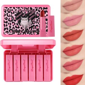 DRAGON RANEE Pack of 06 Leopard Print Matte Lipstick Set