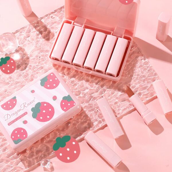 Pack of 06 Strawberry Matte Lipstick Set