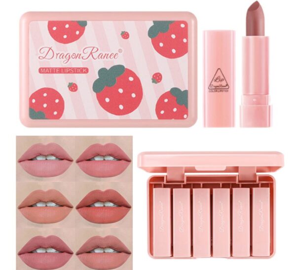 Pack of 06 Strawberry Matte Lipstick Set